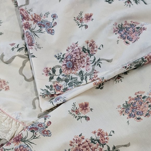 Vintage Croscill Home Fashions Twin Sheets and Curtains Set JCP Floral Boho Vict - Picture 14 of 14